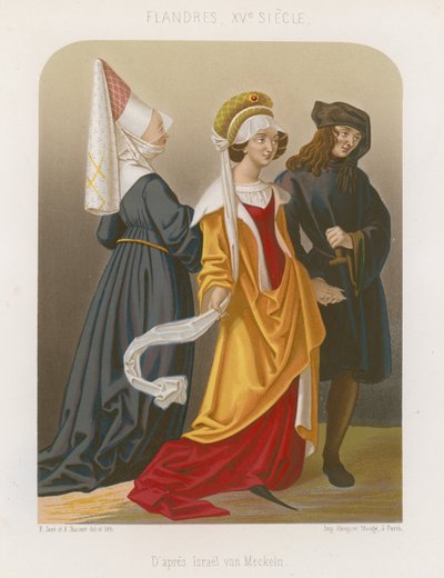 Skupina lidí v módě 15. století od French School