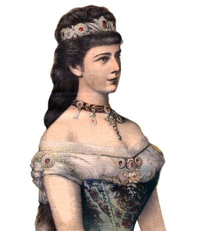 Hosté Francie: císařovna Alžběta (Sissi), choť Františka Josefa I. Rakouského v „Le Petit Journal“ 20. prosince 1896 (rytina) od French School