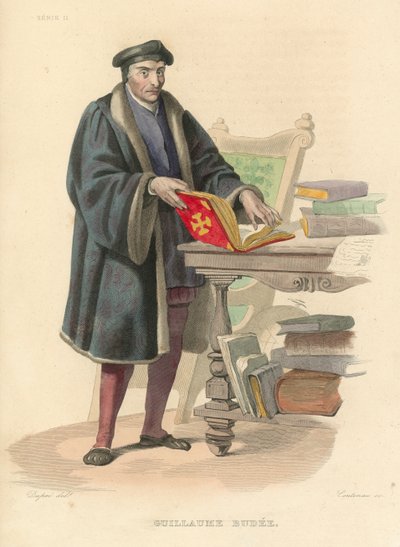 Guillaume Budee (barevná rytina) od French School