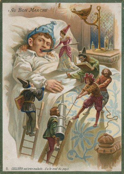 Gulliver onemocněl v Lilliputu od French School