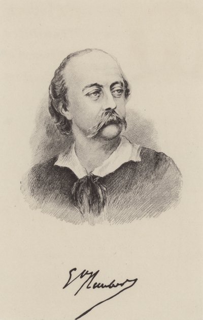 Gustave Flaubert , francouzský romanopisec (rytina) od French School