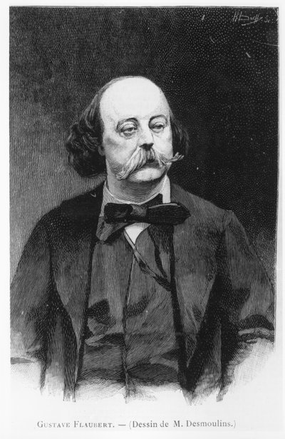 Gustave Flaubert, podle kresby M. Desmoulinse, ryl Henri Dochy (19. století) od French School