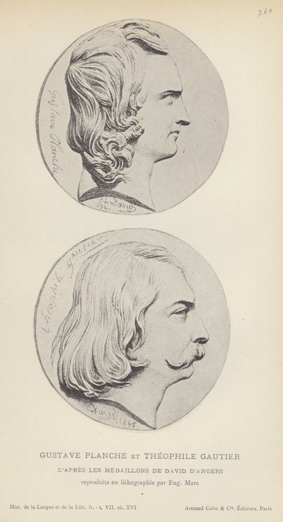 Gustave Planche a Theophile Gautier (litho) od French School