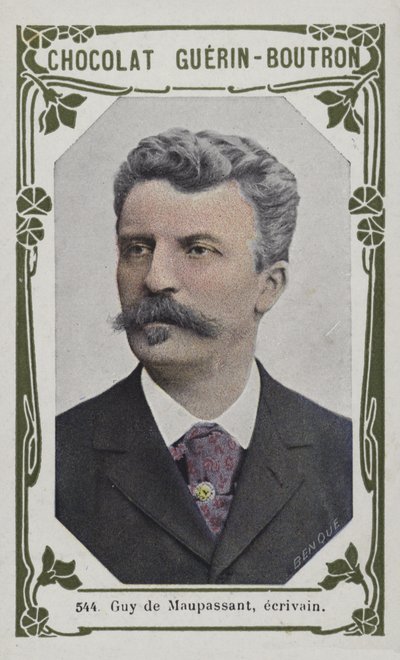 Guy de Maupassant, spisovatel (barevná fotografie) od French School