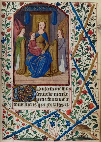 H/L-3-3 fol. 148r Panna a dítě, z Knihy hodin, Použití Paříže, polovina 15. století od French School