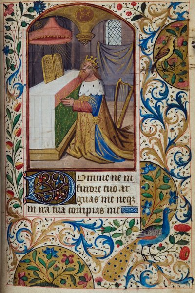 H/L-3-3 fol. 85. r. Král David, z Knihy hodin, Použití Paříže, polovina 15. století od French School