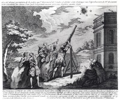 Halleyova kometa pozorovaná v roce 1759 sondou Cassini III (1714-84) od French School