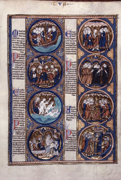 Harley 1527, f.91 Shipwreck of St. Paul (vellum) od French School