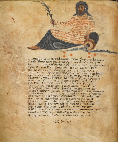 Harley 647, fol.10v Ilustrace souhvězdí Eridanus a text, c.820-40 (vellum) od French School