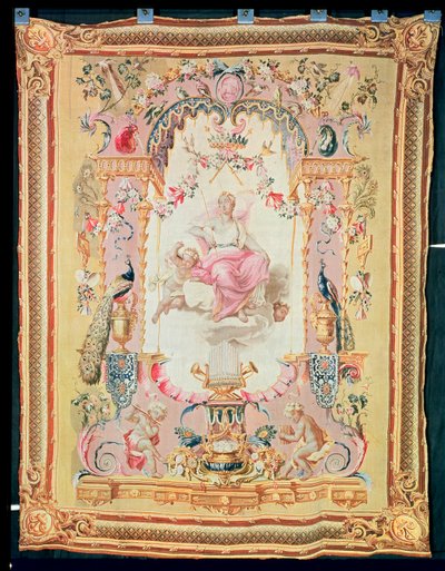 Harmony a Juno: z Triumph of the Gods, gobelín gobelín, 1699 od French School