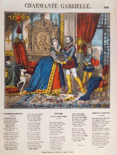 Henri IV (1553-1610), král Francie a jeho paní Gabrielle dEstrees (1573-99) od French School
