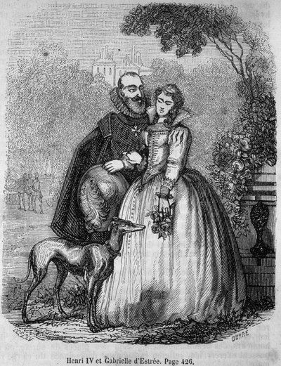 Henri IV (1553 - 1610) a jeho milenka Gabrielle d