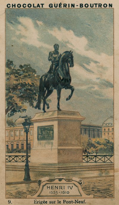 Henri IV, 1553-1610, postavený na Pont-Neuf od French School