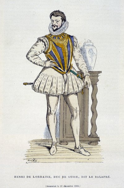 Henri de Lorraine, vévoda z Guise, dit le Balafré (1550 - 1588) - in "Francie a Francouzi v průběhu staletí" by Augustin od French School