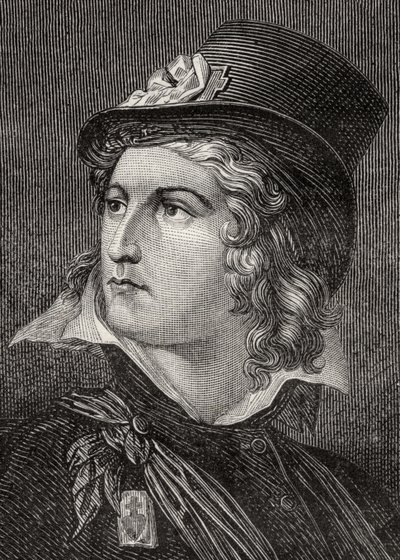 Henri du Vergier, hrabě de la Rochejaquelin, z knihy Louise Blanca "Histoire de la Revolution Francaise" (1811-82) od French School