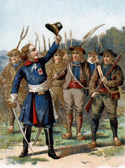 Henri du Vergier, hrabě z La Rochejaquelein (nebo Verger de La Rochejacquelein) (1772-1794), náčelník prodán. Na hrudi má značku. od French School