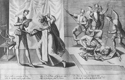 Francouzský Jindřich III. zavražděn Jacquesem Clementem 1. srpna 1589 od French School