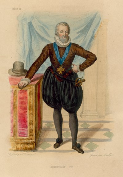Jindřich IV (barevná rytina) od French School