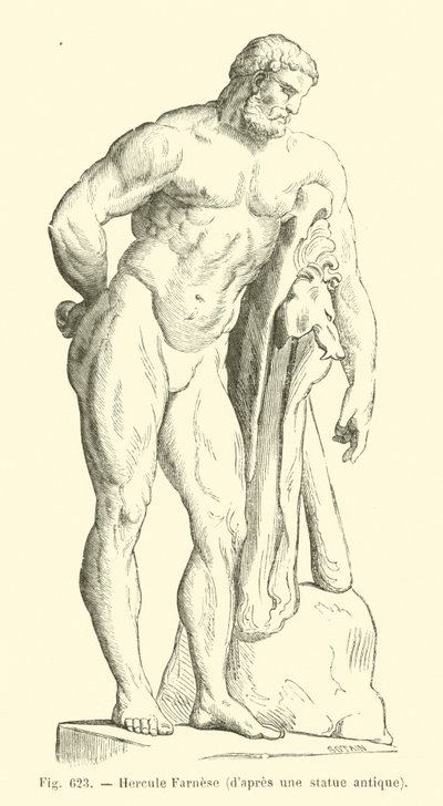 Hercule Farnese (rytina) od French School