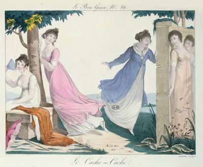 Hide-and-Seek, ilustrace z Le Bon Genre, začátek devatenáctého století od French School