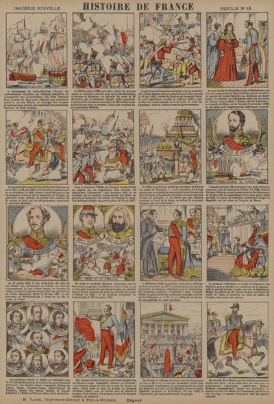Dějiny Francie od nástupu Ludvíka Filipa do revoluce v roce 1848 (barevná litografie) od French School