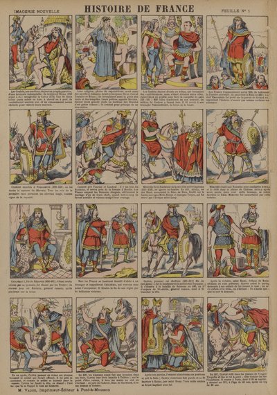 Dějiny Francie od dob Galů po vládu Klovise (barevná litografie) od French School