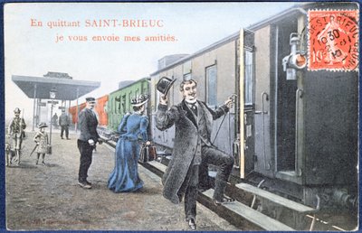 Pohlednice z dovolené v Saint-Brieuc, asi 1910 (podle fotografie) od French School