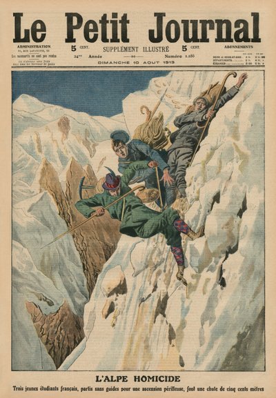 Vražedná Alp, ilustrace přední obálky z 