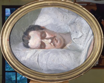 Honore de Balzac (1799-1850) na smrtelné posteli, 15. srpna 1850 od French School