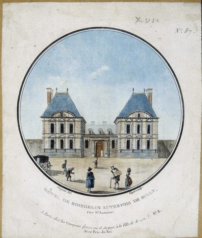 Hotel de Boisgelin, dříve Sully - rytina od French School