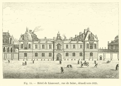 Hôtel de Liancourt, rue de Seine, zničen kolem roku 1825 od French School