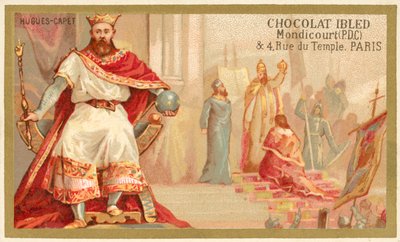 Hugh Capet, král Franků (chromolitho) od French School