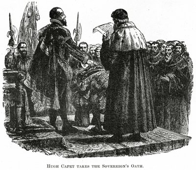 Hugh Capet složil přísahu, kolem roku 1882 (dřevoryt) od French School