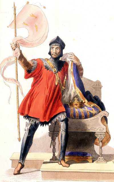 Hugues Capet a jeho prapor - v „“Le Plutarque francais““, ed. Mennechet od French School
