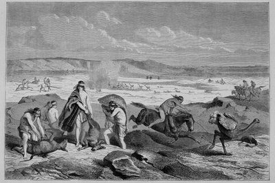 Lov guanaka (divoké lámy) a nandou (neboli patagonského pštrosa) v Argentině – v „“ Tour du Monde“, 2. týden 1861 od French School