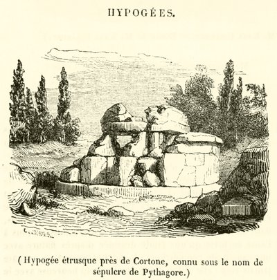 Hypogee etrusque pres de Cortone, connu sous le nom de sepulcre de Pythagore (rytina) od French School