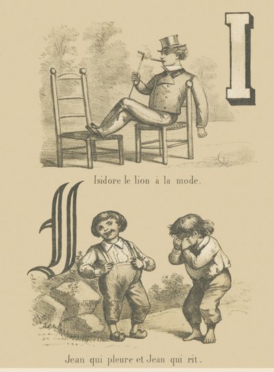 I J: Isidore módní lev/John pláče a John se směje od French School