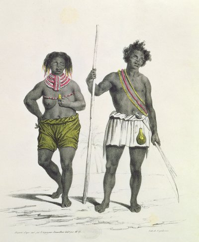 Modloslužebná černá z království Benguela, Angola, vyryla Godefroy Engelmann (1788-1839) od French School