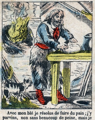 Ilustrace ke knize Daniela Defoe (De foe) „“ Robinson Crusoe““. Epinal zobrazování z konce 19. století. od French School