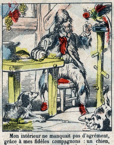 Ilustrace ke knize Daniela Defoe (De foe) „“ Robinson Crusoe““. Epinal zobrazování z konce 19. století. od French School