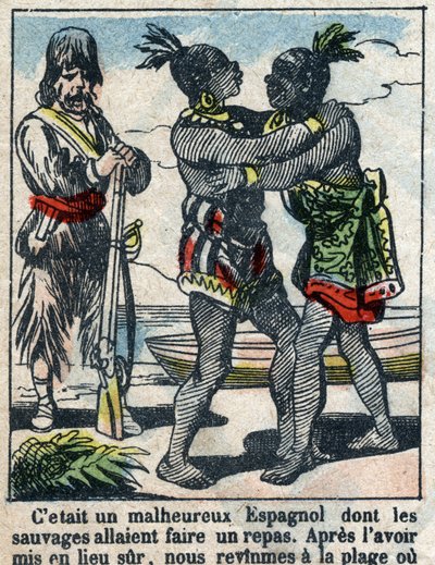 Ilustrace ke knize Daniela Defoe (De foe) „“ Robinson Crusoe““. Epinal zobrazování z konce 19. století. od French School