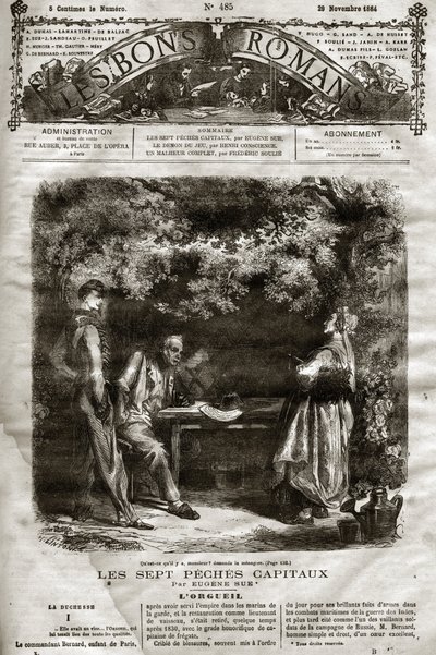 Ilustrace k románu Eugene Sue „The Seven Capitals““ se objevila v „The Bons Romans““ z 29.11.1864 od French School