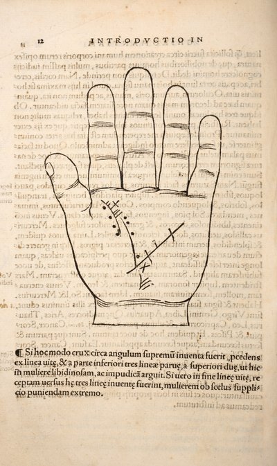 Ilustrace z Chiromantia od Joannes Indagioe, Štrasburk, 1531 (tisk a rytina) od French School