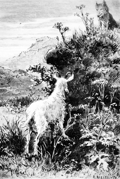 Ilustrace z kozy pana Seguinse od Alphonse Daudeta od French School