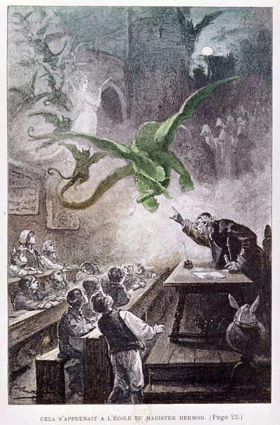 Ilustrace z hradu v Karpatech od Julese Verna (1828-1905) 1892 od French School