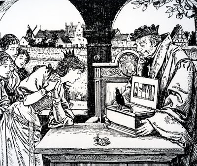 Ilustrace z Princezna a pastevec vepřů od Hanse Christiana Andersena od French School