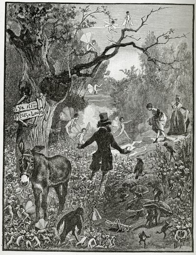 Ilustrace z Théâtre en liberté, 19. století (č. rytina) od French School