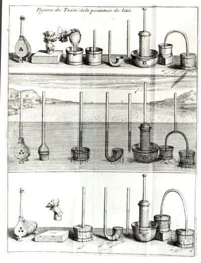 Ilustrace z Traite de la Gravanteur de lAir od Blaise Pascala (1623-62) po roce 1663 od French School