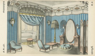 Ilustrace z produktového katalogu interiérového designu od A R & Cie, Francie od French School