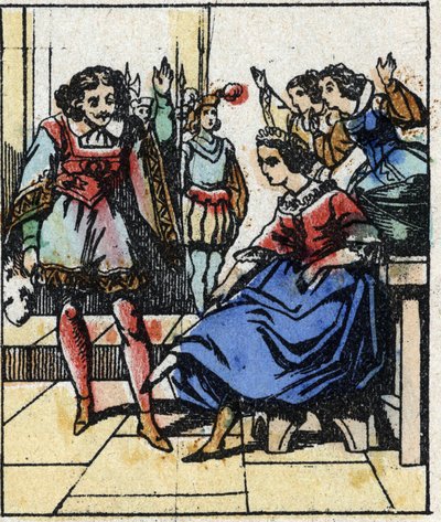 Ilustrace pohádky Charlese Perraulta „Popelka aneb Skleněný střevíček“. Dřevoryt Imaging Pellerin - Epinal, sd. Konec 19. století. od French School